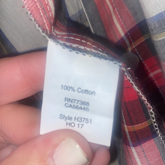 NWT Jcrew Factory cotton lightweight ruffle tartan plaid button-down, MEDIUM! - Picture 4 of 8